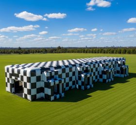 Tent1-6370 Black White Inflatable Checkerboard Structure