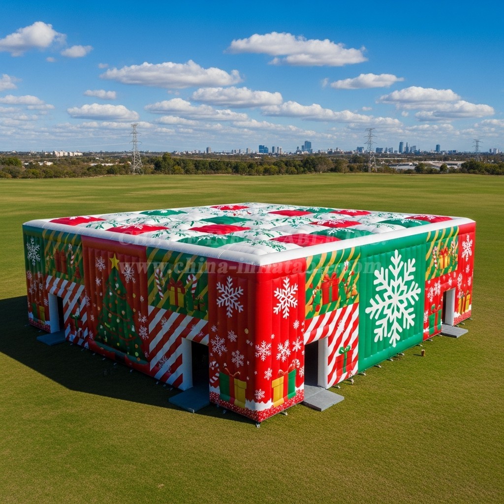 Tent1-6384 Christmas Inflatable Pavilion Red Green