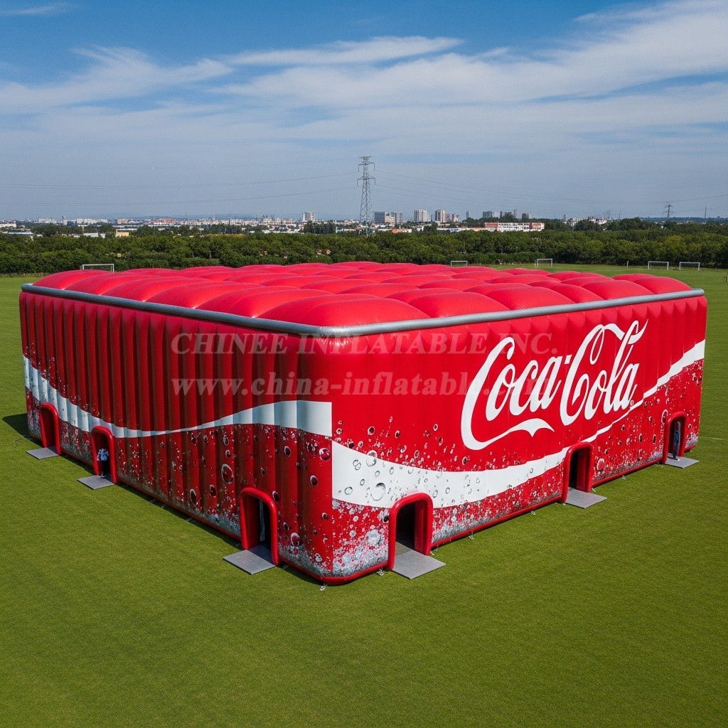 Tent1-6391 Coca Cola Red Inflatable Cuboid