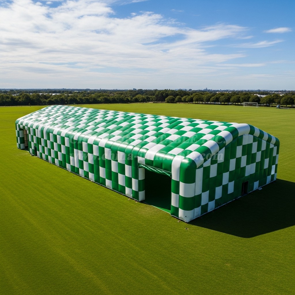 Tent1-6421 Green White Inflatable Rectangular Tent