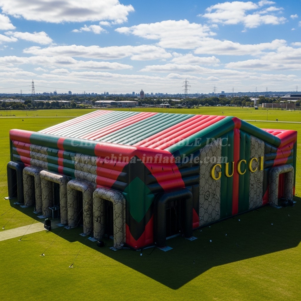 Tent1-6430 Gucci Red Green Web Inflatable Pavilion