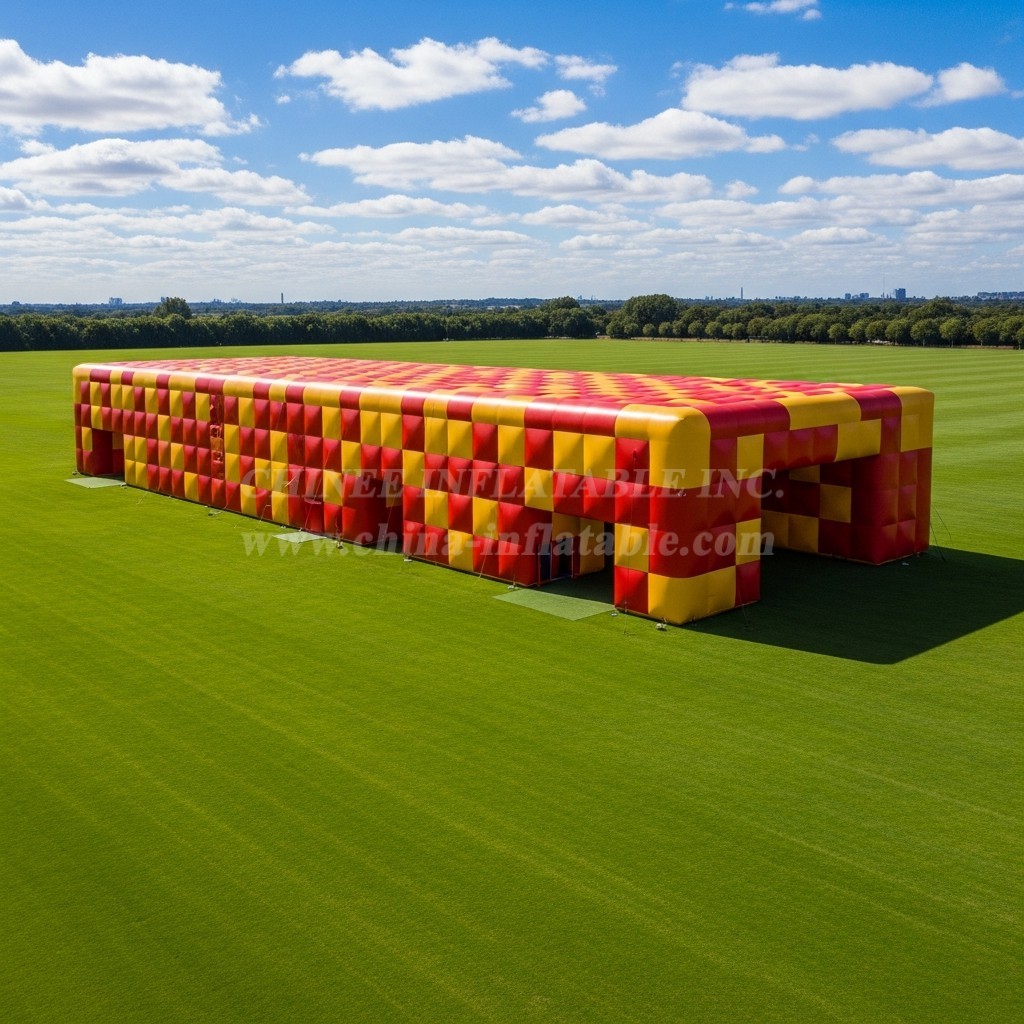 Tent1-6526 Red Yellow Inflatable Rectangular Structure