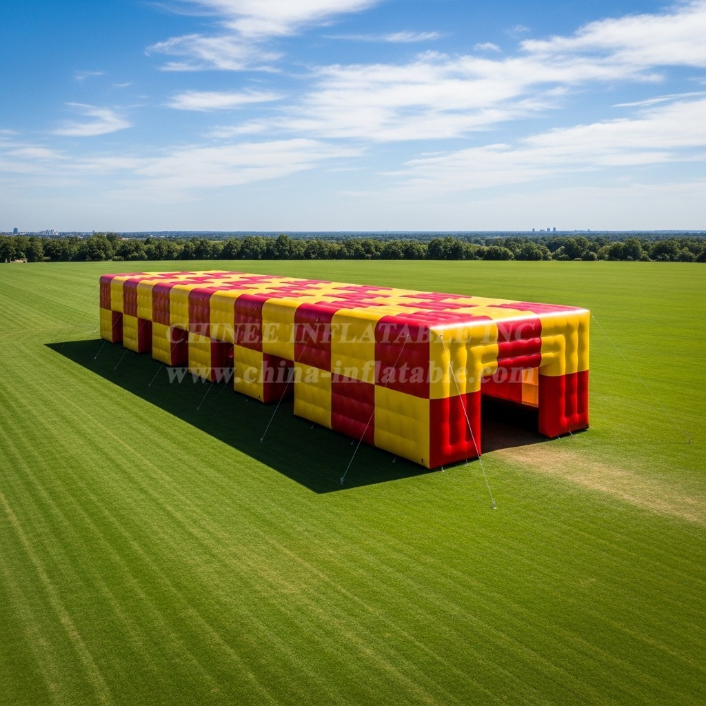 Tent1-6527 Red Yellow Inflatable Rectangular Structure