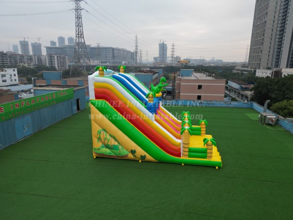T8-7508 Dino themed Double Lane Inflatable Slide