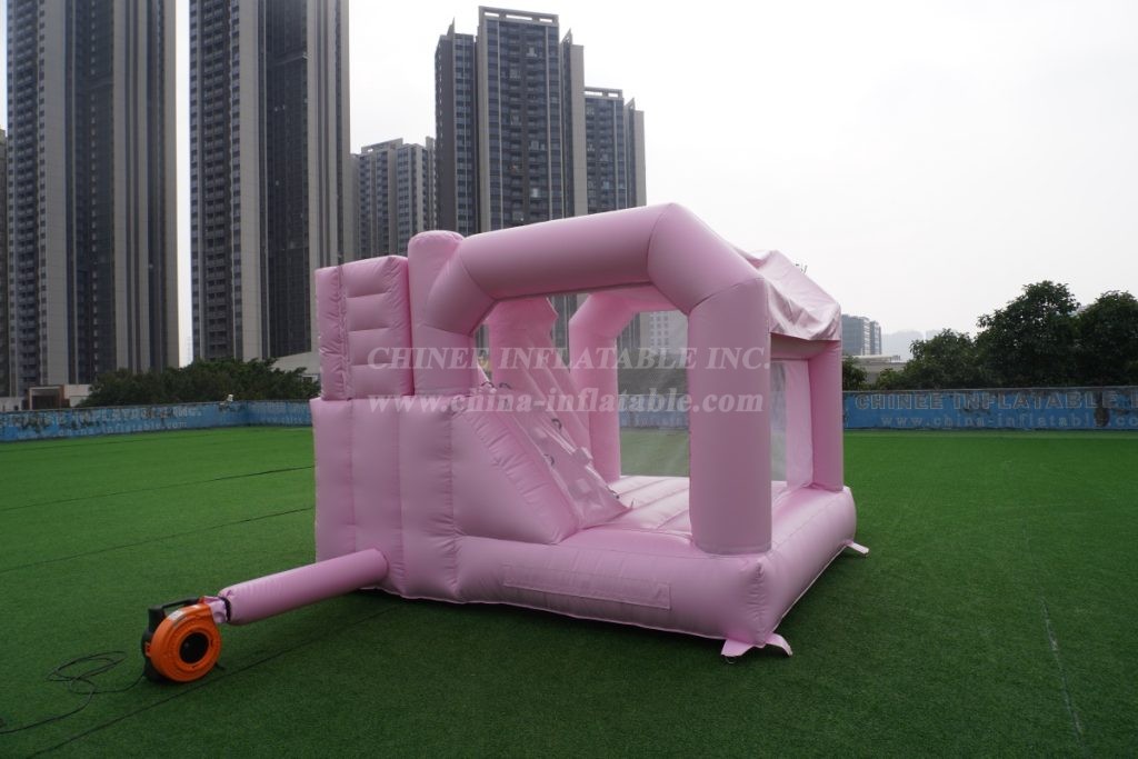 T2-3249H Pink Bouncy Castle with Slide