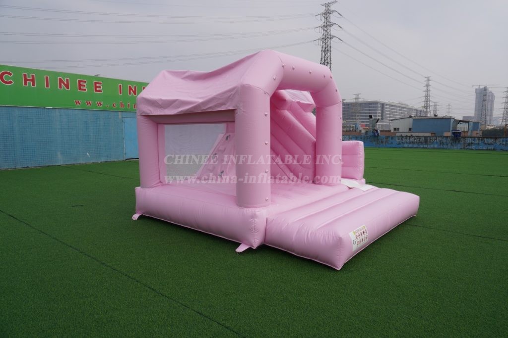 T2-3249H Pink Bouncy Castle with Slide