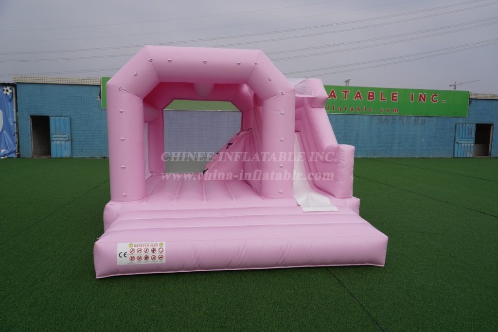 T2-3249H Pink Bouncy Castle with Slide