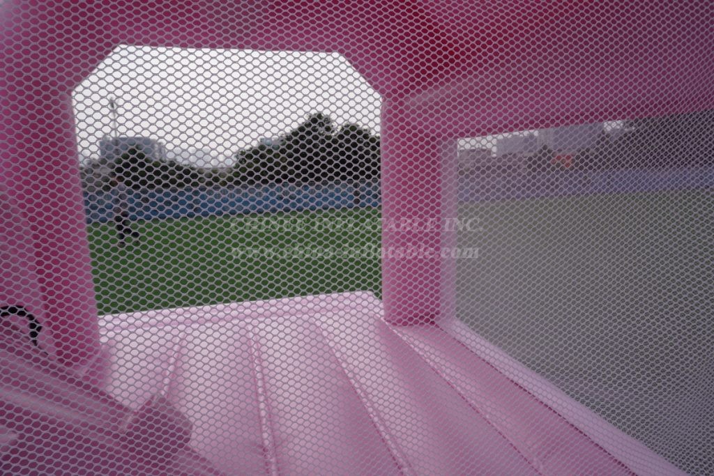T2-3249H Pink Bouncy Castle with Slide
