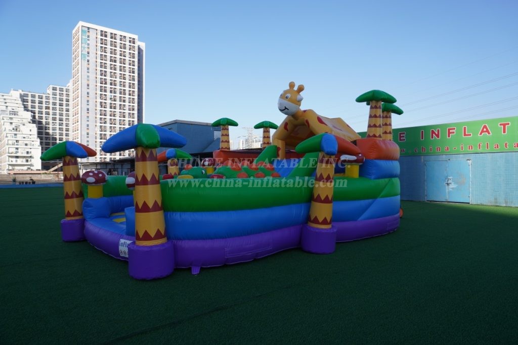 T2-8119 Giraffe Jungle Theme Inflatable Combos