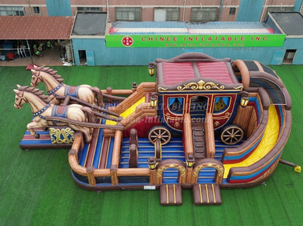 GF3-582 Horse Carriage Theme Inflatable Park