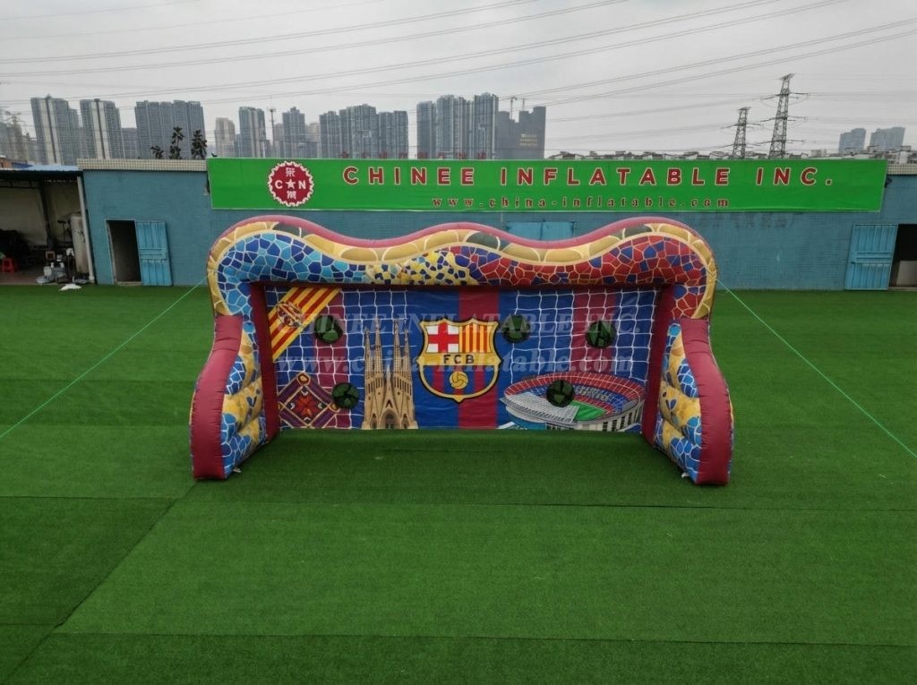 T11-7047 Barcelona Theme Inflatable Football Shoot Out Game