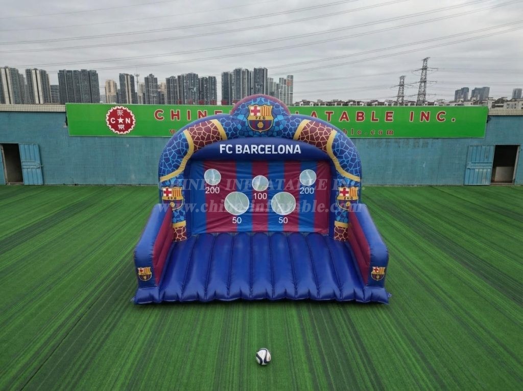 T11-7052 Barcelona Theme Inflatable Football Shoot Out Game