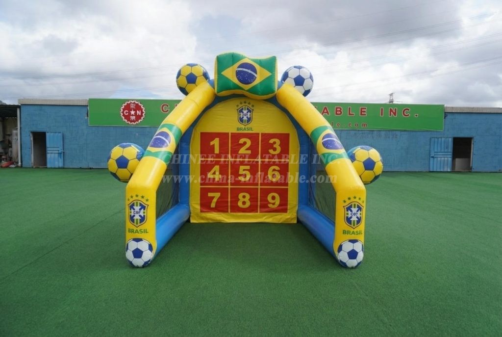 T11-7086 Brazil National Team Theme Inflatable Football Shoot Out Game