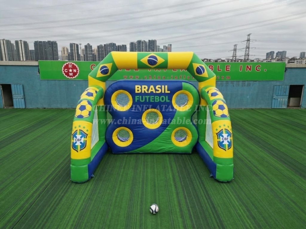 T11-7099 Brazil National Team Theme Inflatable Football Shoot Out Game