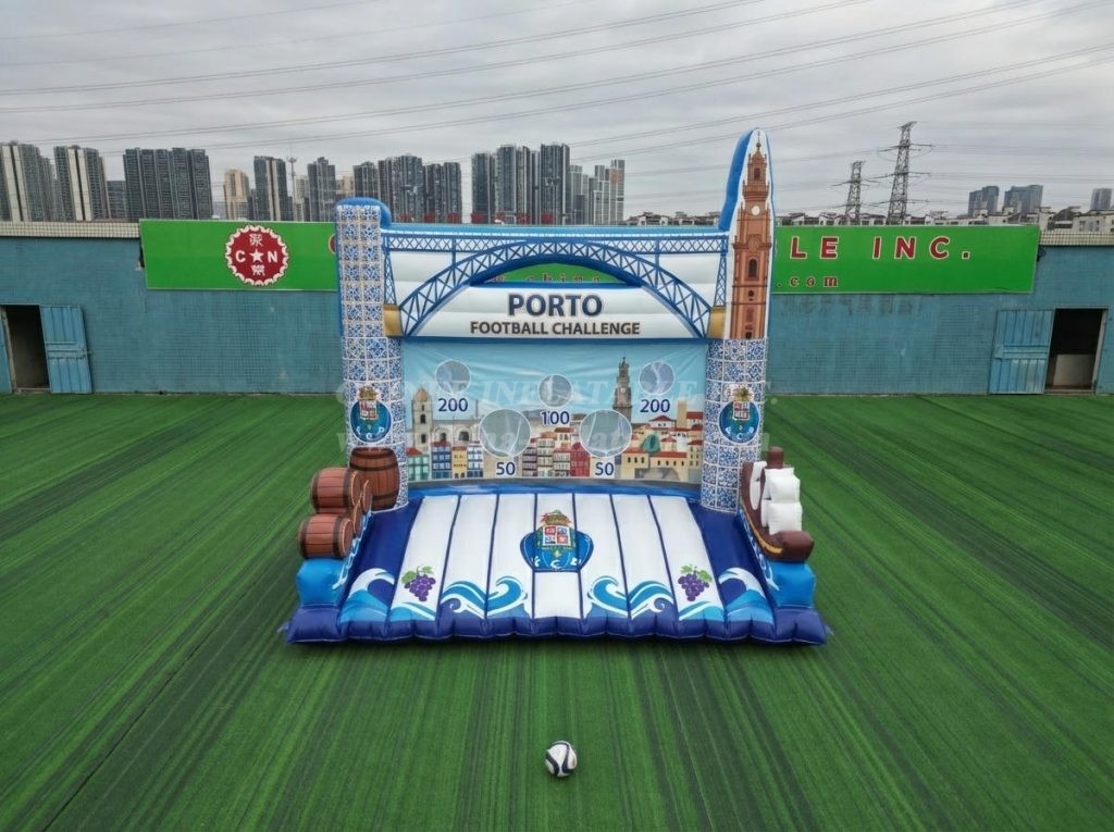 T11-7222 Porto Theme Inflatable Football Shoot Out Game