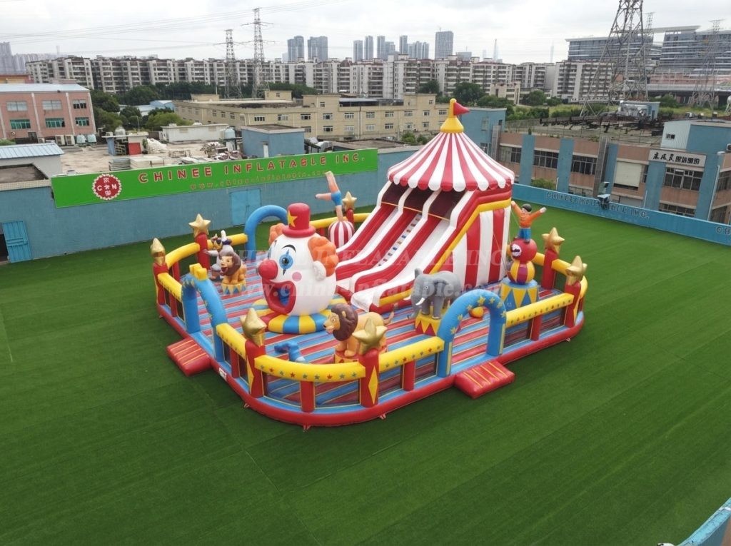 T6-6823 Circus Theme Inflatable Playground