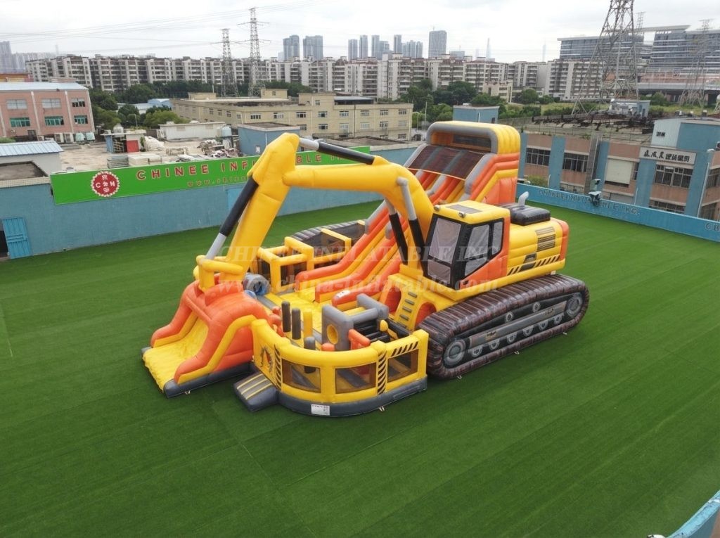 T6-6828 Excavator Theme Inflatable Playground