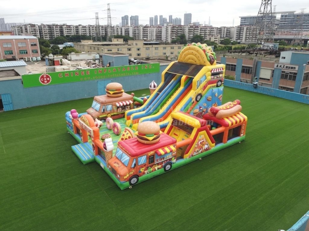 T6-6839 Food Trucks Theme Inflatable Playground
