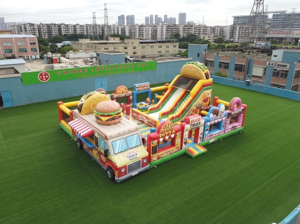 T6-6842 Food Trucks Theme Inflatable Playground