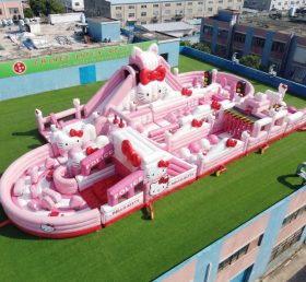 CR2-499 Hello Kitty Theme Ginat Inflatable Obstacle Courses Challenging Run