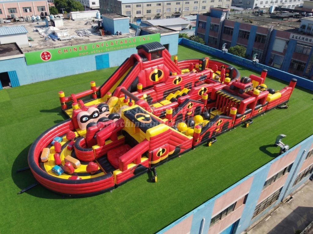 CR2-526 The Incredibles Theme Ginat Inflatable Obstacle Courses Challenging Run