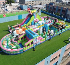 CR2-527 The Powerpuff Girls Theme Ginat Inflatable Obstacle Courses Challenging Run