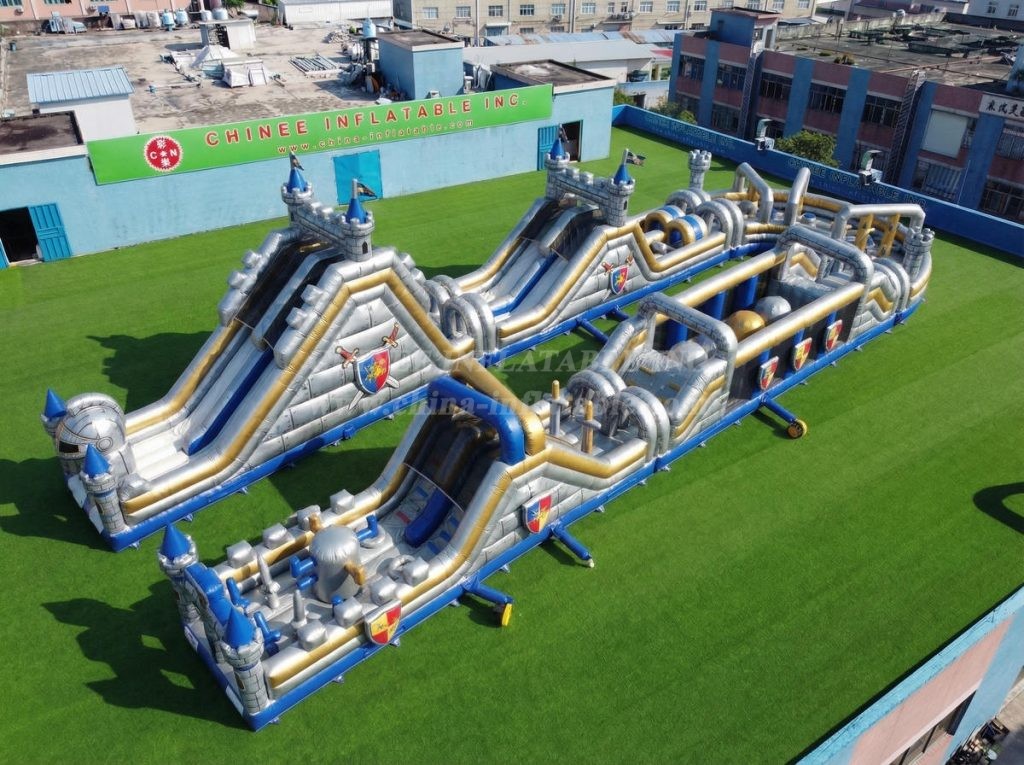 CR2-564 Knight Theme Giant Inflatable Obstacle Courses Challenging Run