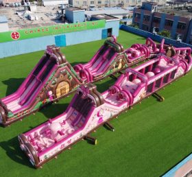 CR2-567 Masha And The Bear Theme Giant Inflatable Obstacle Courses Challenging Run
