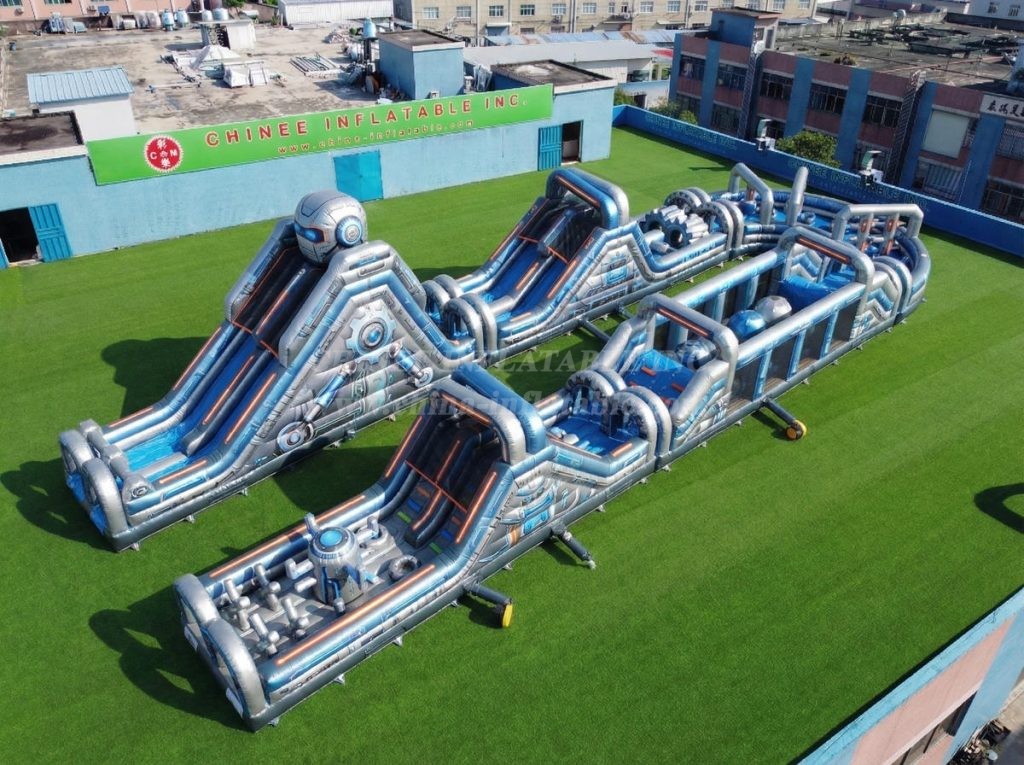 CR2-585 Robot Theme Giant Inflatable Obstacle Courses Challenging Run