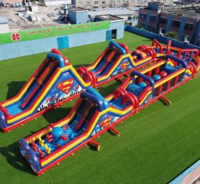 CR2-598 Superman Theme Giant Inflatable Obstacle Courses Challenging Run