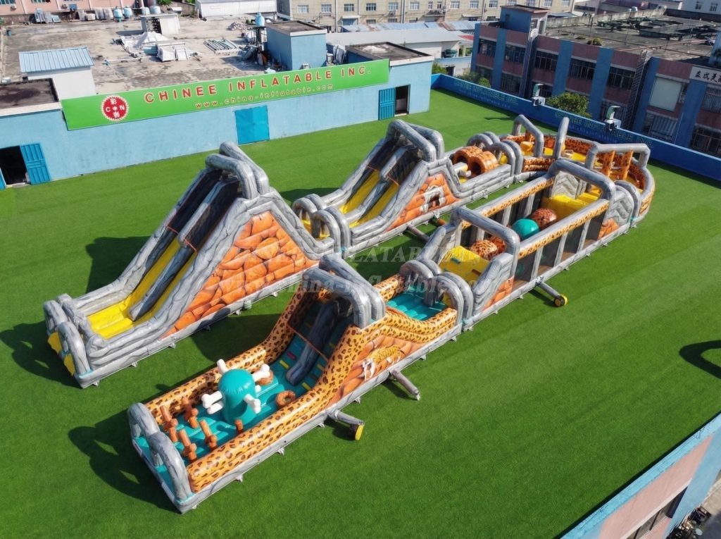 CR2-601 The Flintstones Theme Giant Inflatable Obstacle Courses Challenging Run