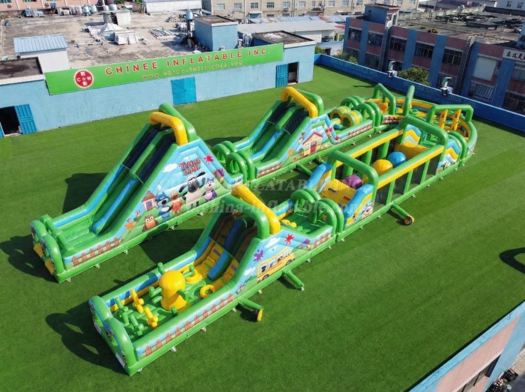 CR2-608 Timmy Time Theme Giant Inflatable Obstacle Courses Challenging Run