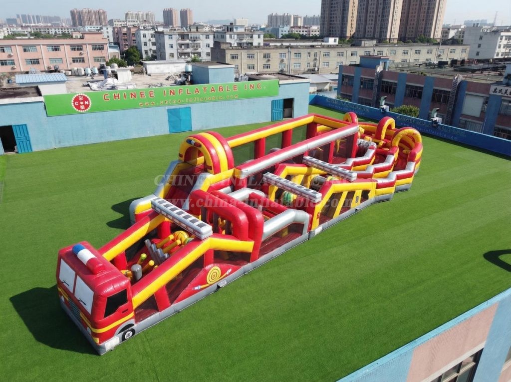 CR2-639 Firetruck Theme Giant Obstacle Course Challenging Run