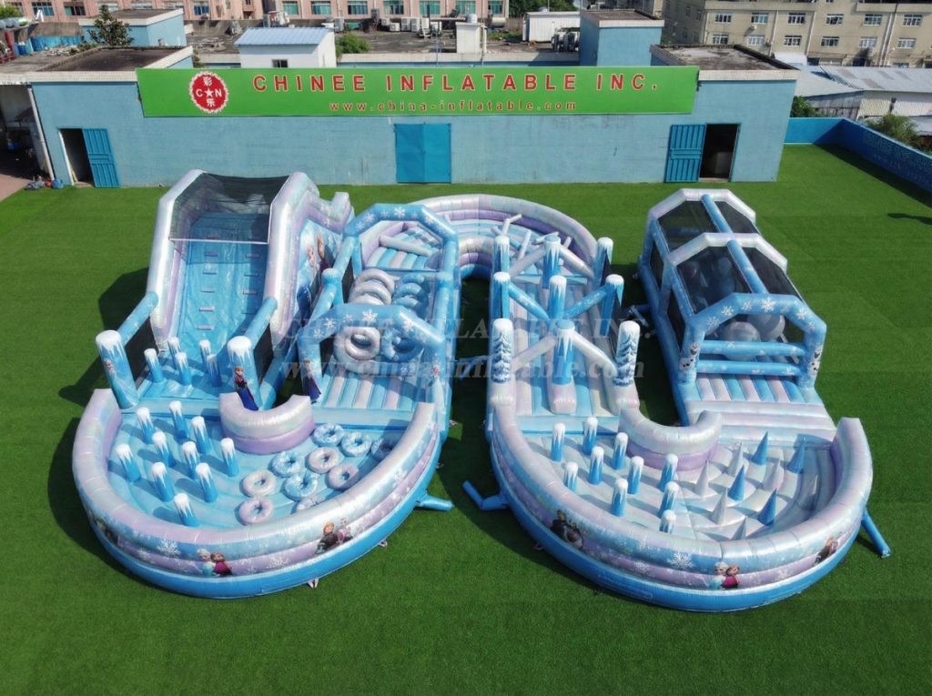 CR2-726 Frozen Theme Ginat Inflatable Obstacle Courses Challenging Run