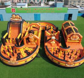 CR2-727 Garfield Theme Ginat Inflatable Obstacle Courses Challenging Run