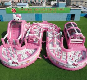 CR2-729 Hello Kitty Theme Ginat Inflatable Obstacle Courses Challenging Run