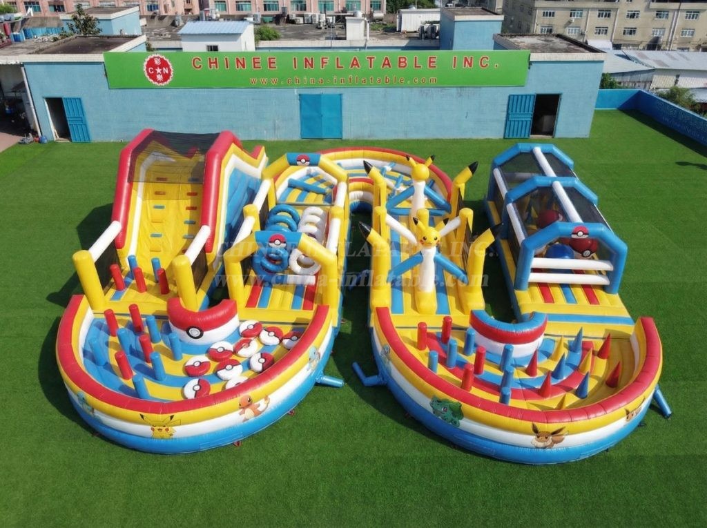 CR2-749 Pokemon Theme Ginat Inflatable Obstacle Courses Challenging Run