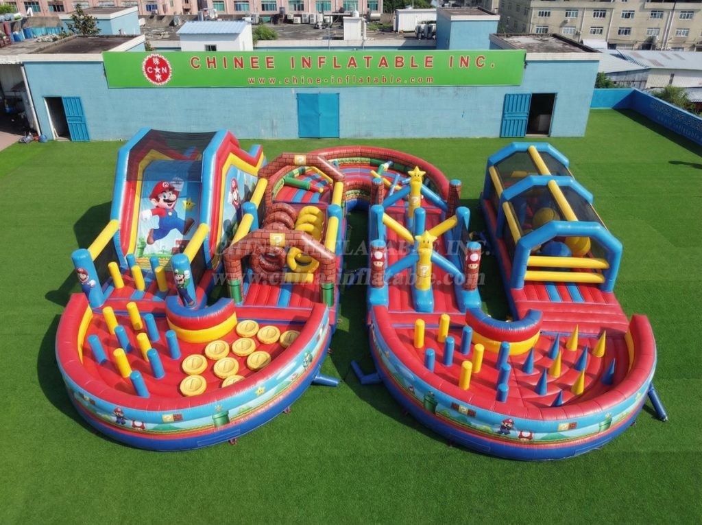 CR2-762 Super Mario Theme Ginat Inflatable Obstacle Courses Challenging Run