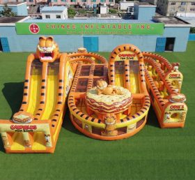 CR2-798 Garfield Theme Giant Inflatable Obstacle Courses Challenging Run