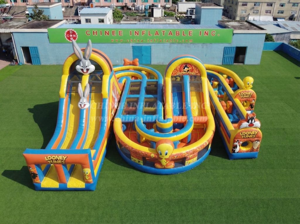 CR2-807 Looney Tunes Theme Giant Inflatable Obstacle Courses Challenging Run