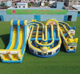 CR2-811 Minions Theme Giant Inflatable Obstacle Courses Challenging Run