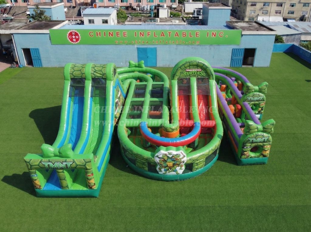 CR2-816 Ninja Turtles Theme Giant Inflatable Obstacle Courses Challenging Run