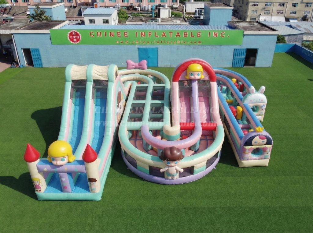 CR2-826 Pop Mart Theme Giant Inflatable Obstacle Courses Challenging Run