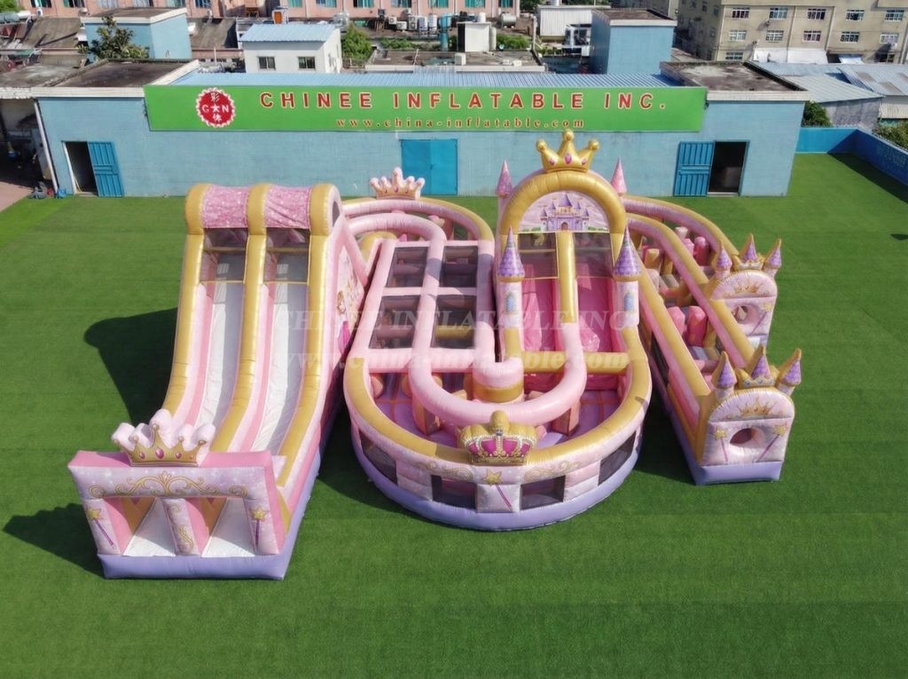 CR2-827 Princess Parties Theme Giant Inflatable Obstacle Courses Challenging Run