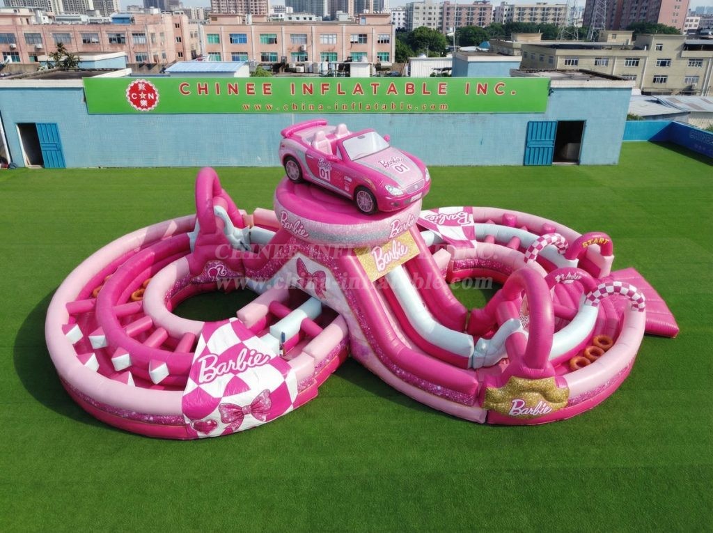 CR2-936 Barbie Theme Ginat Inflatable Obstacle Courses Challenging Run