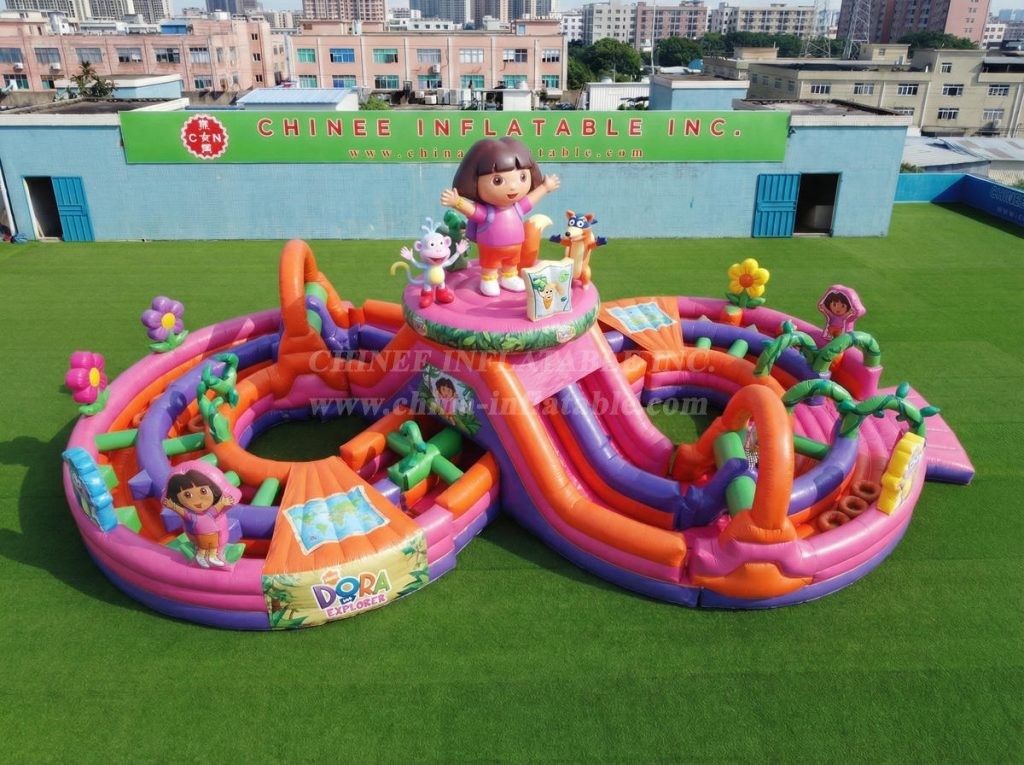CR2-944 Dora Theme Ginat Inflatable Obstacle Courses Challenging Run