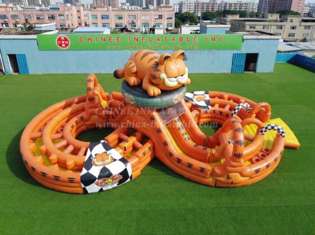 CR2-946 Garfield Theme Ginat Inflatable Obstacle Courses Challenging Run