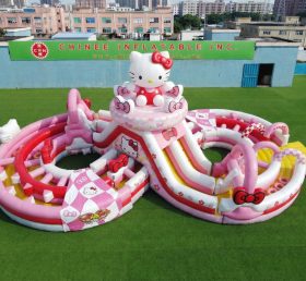CR2-948 Hello Kitty Theme Ginat Inflatable Obstacle Courses Challenging Run