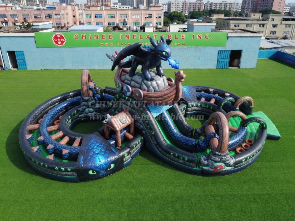 CR2-949 How To Train Your Dragon Theme Ginat Inflatable Obstacle Courses Challenging Run