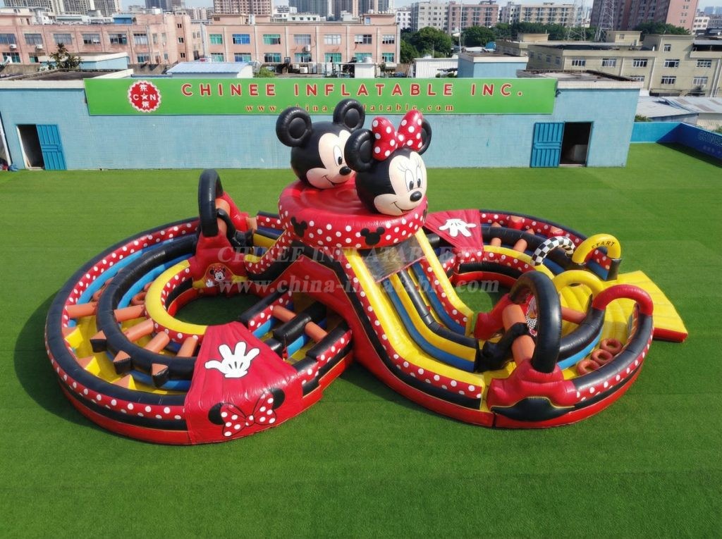 CR2-956 Mickey & Minnie Theme Ginat Inflatable Obstacle Courses Challenging Run